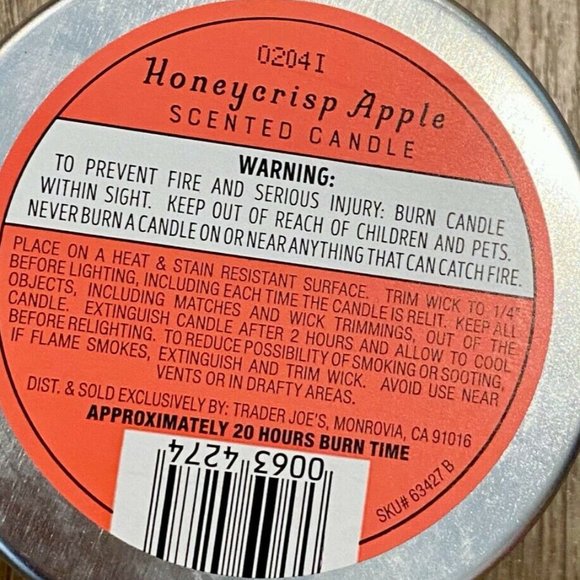 2 x Trader Joe’s Scented Candle Honeycrisp Apple 5.7 oz Each NEW Fall 2025 - Picture 3 of 5
